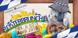 Easter brunch on April 1 and 2, 2018 at Hofbräu München, Wirtshaus Berlin Osterbrunch.