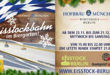 A bit of winter fun and sportsmanship – come curling in the beer garden of the Hofbräu München Wirtshaus Berlin