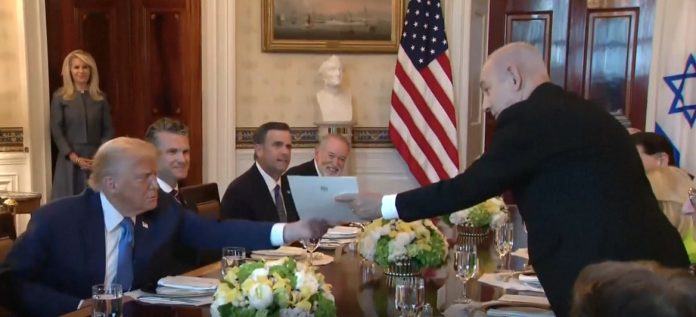Donald Trump and Benjamin Netanyahu. Source: Excerpt from a video, place and date of recording: Washington, July 8, 2025