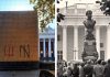Fascists in Odessa – Pushkin monument hidden behind chipboard