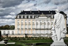 Rulers from Paris and Berlin at Augustusburg Palace engage in horse-trading over war for plunder in the struggle for raw materials